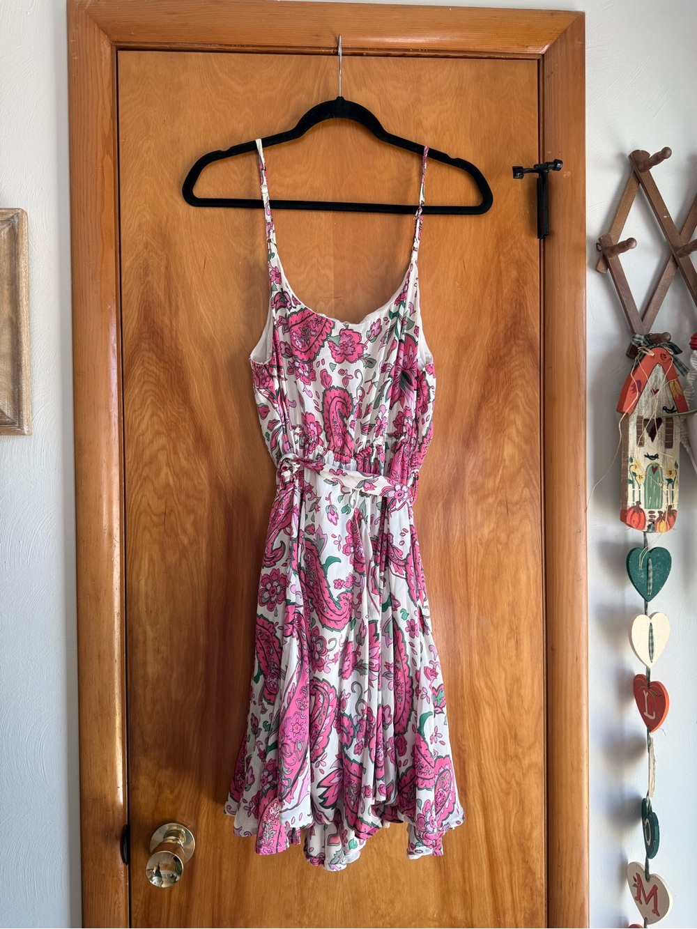 Kori Pink Paisley Spaghetti-Strap Mini Dress